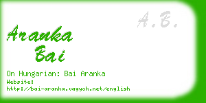 aranka bai business card